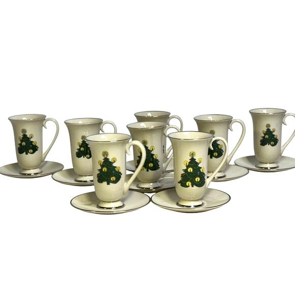 Royal Devon Triomphe Retired 'Christmas' Platinum Irish Coffee Mug/Saucer-Set 8 - Picture 1 of 6